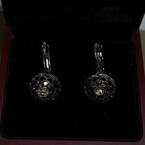 Vintage Black and Silver Earrings